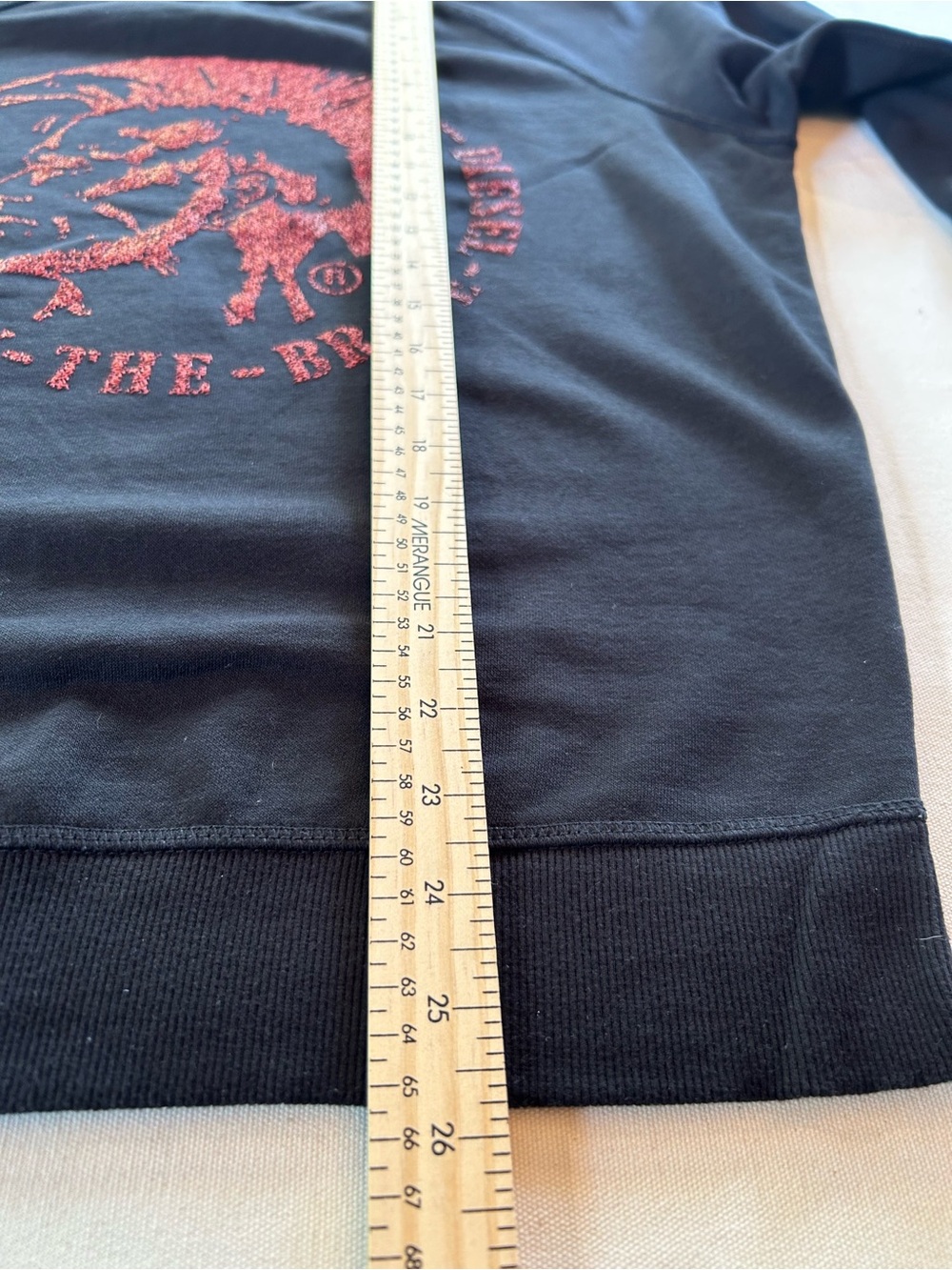 Diesel Only The Brave Mohawk Logo Crewneck Sweatshirt Black Red Men's Small S - Picture 9 of 10
